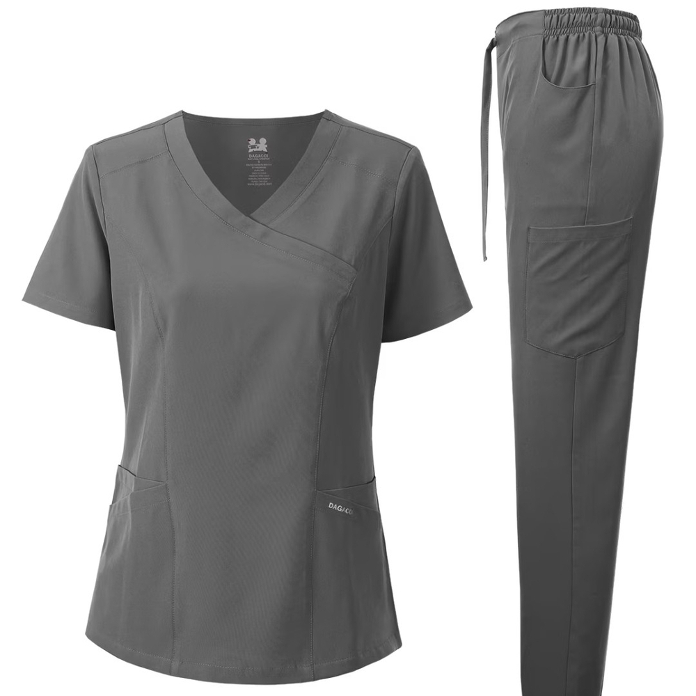 Size 2XL Dagacci Gray Scrub Set